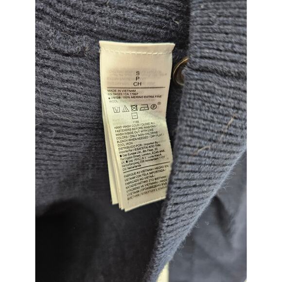 Banana Republic Mens Sz S Cardigan Sweater Navy Blue V Neck Grandpa Sweater - Picture 3 of 4